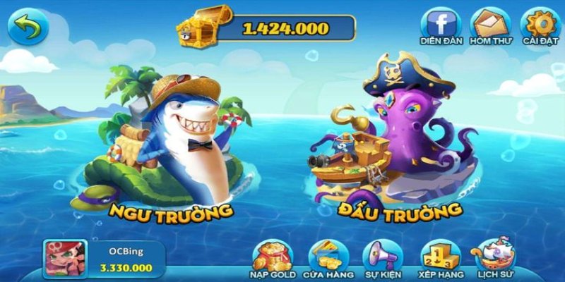 Đồ họa game bắn cá long thần được thiết kế sinh động